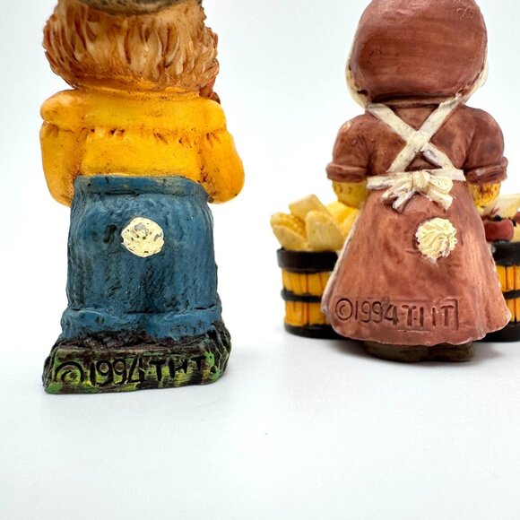 Miniature Vtg Rabbit Bunny Country Farm Easter Vtg THT 1991 Set of 4 Resin - Picture 11 of 13